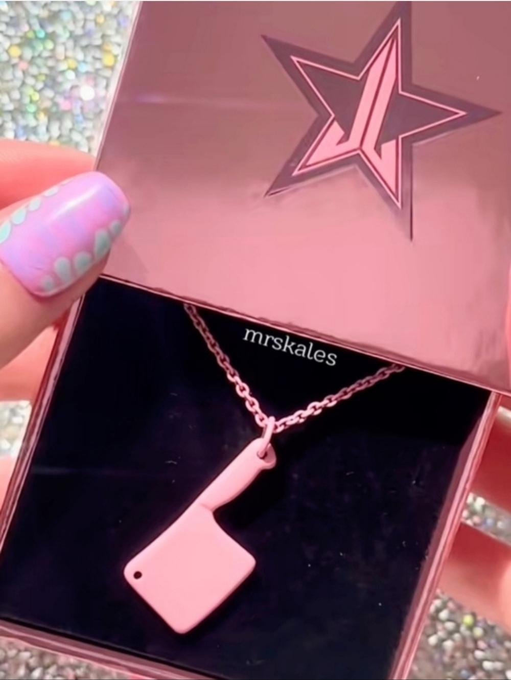 Pink Cleaver Necklace